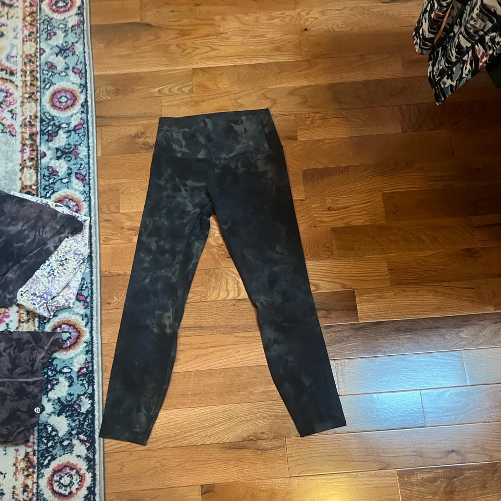 Black and green Tie-Dye Leggings